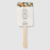 Moderne Waterverf van Sinaasappel en bloemen Handwaaier (Achterkant)