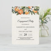 Moderne Waterverf van Sinaasappel en bloemen Kaart (Staand voorkant)