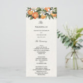 Moderne Waterverf van Sinaasappel en bloemen Menu (Staand voorkant)