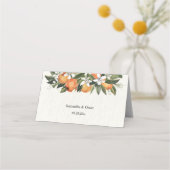 Moderne Waterverf van Sinaasappel en bloemen Plaatskaartje (Achterkant)
