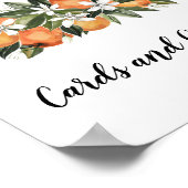 Moderne Waterverf van Sinaasappel en bloemen Poster (Hoek)