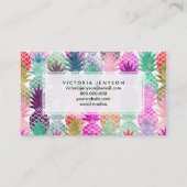 Moderne waterverf van tropische ananaspastel visitekaartje (Achterkant)