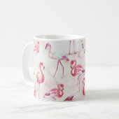 Moderne Waterverf van tropische flamingo Koffiemok (Voorkant links)