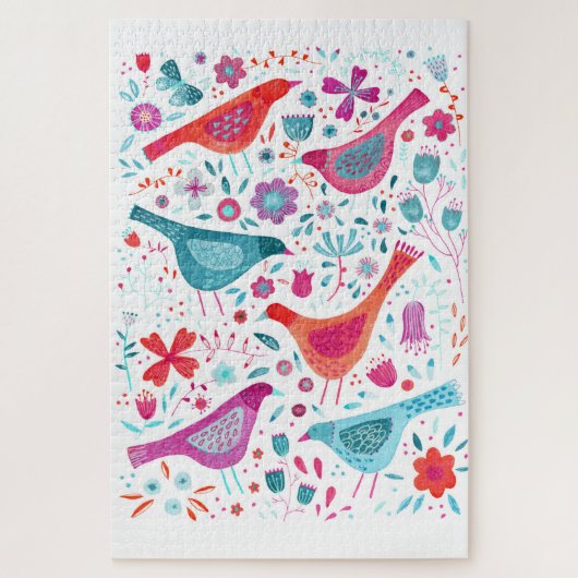 Moderne Waterverf van vogelpest Legpuzzel (Verticaal)