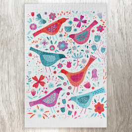 Moderne Waterverf van vogelpest Legpuzzel