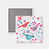 Moderne Waterverf van vogelpest Magneet (Voorkant / Achterkant)