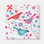 Moderne Waterverf van vogelpest Magneet (Voorkant)