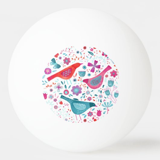Moderne Waterverf van vogelpest Pingpongbal (Voorkant)