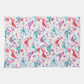 Moderne Waterverf van vogelpest Theedoek (Horizontaal)