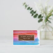 Moderne Waterverf Verf plastic, gouden Lijst Visitekaartje (Staand voorkant)