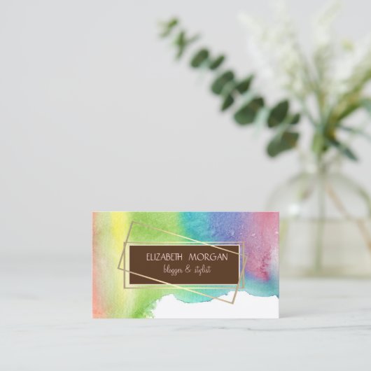 Moderne Waterverf verf plastic, Lijst Visitekaartje (Staand voorkant)