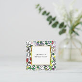 Moderne waterverf verlaat gouden lijst professione vierkante visitekaartje (Staand voorkant)