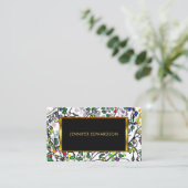 Moderne waterverf verlaat gouden lijst professione visitekaartje (Staand voorkant)