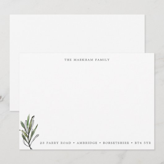 Moderne Waterverf verliest familieadres Notitiekaartje (Voorkant / Achterkant)