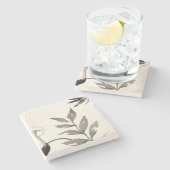 Moderne Waterverf verliest Ostrich | Ivory Stenen Onderzetter (Zijkant)