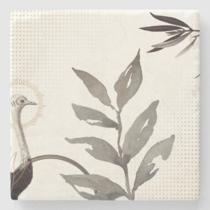 Moderne Waterverf verliest Ostrich   Ivory Stenen Onderzetter