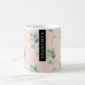 Moderne Waterverf verliest patroon met naam Koffiemok (Center)