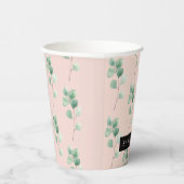 Moderne Waterverf verliest patroon met naam Papieren Bekers (Rechts)