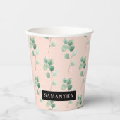 Moderne Waterverf verliest patroon met naam Papieren Bekers (Voorkant)