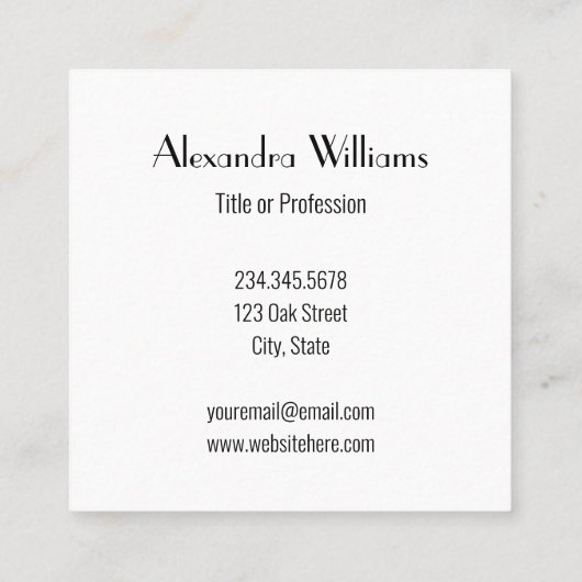 Moderne Waterverf Vierkante Visitekaartje (Achterkant)