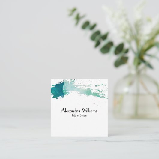 Moderne Waterverf Vierkante Visitekaartje (Staand voorkant)
