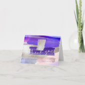 Moderne Waterverf, Violet Roos Gold Dank u Bedankkaart (Voorkant)