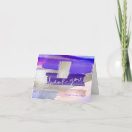Moderne Waterverf, Violet Roos Gold Dank u Bedankkaart