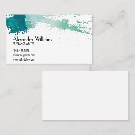 Moderne Waterverf Visitekaartje (Voorkant / Achterkant)