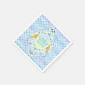 Moderne Waterverf visschaal Zeemeermin Baby shower Servetten (Hoek)