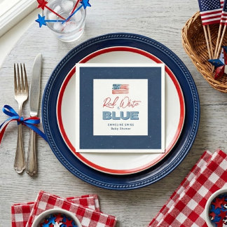 Moderne waterverf vlag baby shower 4 juli servet