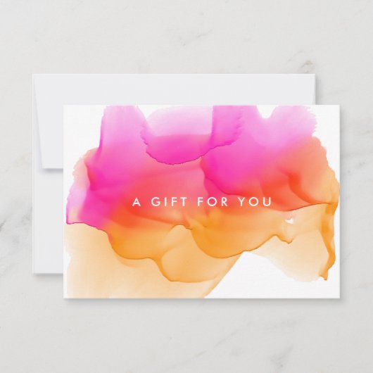 Moderne waterverf vlek | Cadeaubon (Voorkant)