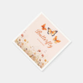 Moderne Waterverf vlinder bloemig Baby shower Servet (Hoek)