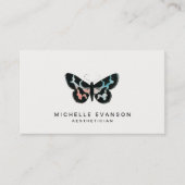 Moderne Waterverf vlinder Elegant Logo Visitekaartje (Voorkant)