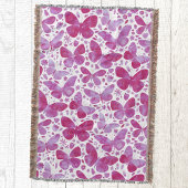 Moderne Waterverf vlinder heet roze Deken
