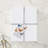 Moderne Waterverf Vlinders Cadeaulabel (Met Touw)