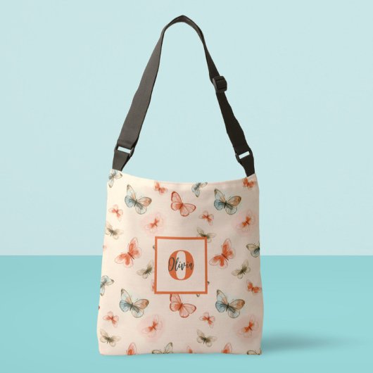 Moderne Waterverf vlinders Crossbody Tas