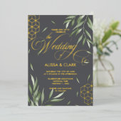 Moderne Waterverf Vloeibare geometrische accenten Folie Uitnodiging (Staand Voorkant)