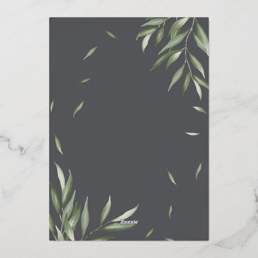 Moderne Waterverf Vloeibare geometrische accenten Folie Uitnodiging (Achterkant)