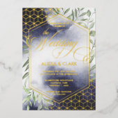 Moderne Waterverf Vloeiend Vet Geometrisch Lijst Folie Uitnodiging (Voorkant)