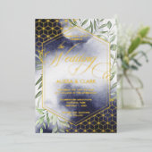 Moderne Waterverf Vloeiend Vet Geometrisch Lijst Folie Uitnodiging (Staand Voorkant)