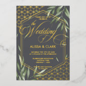 Moderne Waterverf Vloeiend Vet Geometrisch Lijst Folie Uitnodiging (Voorkant)