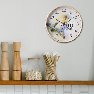 Moderne Waterverf vogel, monogram wood muur