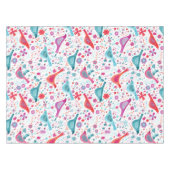 Moderne Waterverf vogels en bloemen kleurrijke ver Tafelkleed (Voorkant (Horizontaal))