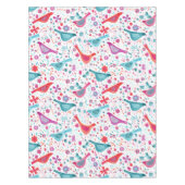 Moderne Waterverf vogels en bloemen kleurrijke ver Tafelkleed (Voorkant)