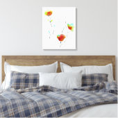 Moderne waterverf voor Abstracte kunstbloemen Canvas Afdruk (Insitu (Slaapkamer))