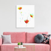 Moderne waterverf voor Abstracte kunstbloemen Canvas Afdruk (Insitu (Woonkamer))