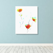 Moderne waterverf voor Abstracte kunstbloemen Canvas Afdruk (Insitu (Houten vloer))