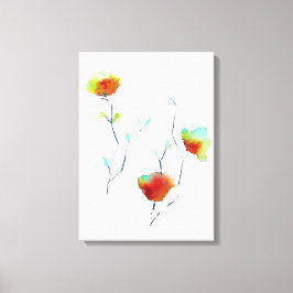Moderne waterverf voor Abstracte kunstbloemen Canvas Afdruk