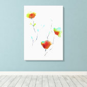 Moderne waterverf voor Abstracte kunstbloemen Canvas Afdruk (Insitu (Houten vloer))