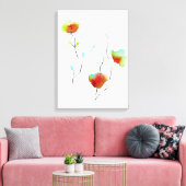 Moderne waterverf voor Abstracte kunstbloemen Canvas Afdruk (Insitu (Woonkamer))